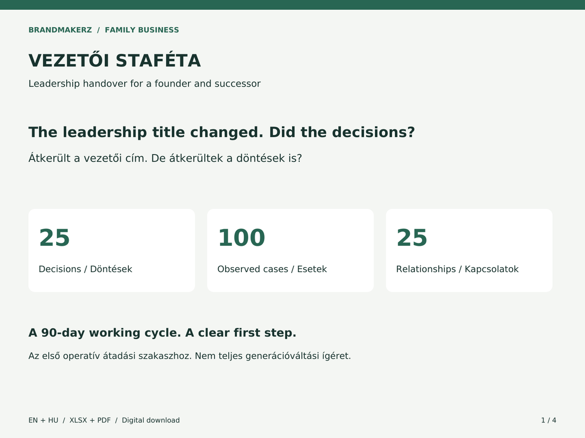 Vezetői Staféta / Leadership Handover – 25 döntés, 100 eset, 25 kapcsolat
