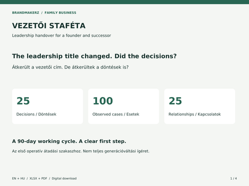 Vezetői Staféta / Leadership Handover – 25 döntés, 100 eset, 25 kapcsolat